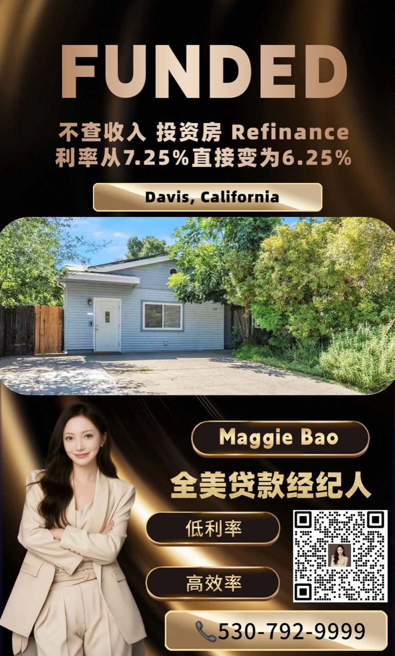 Investor Refinance funded in Davis, California